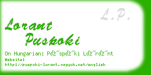 lorant puspoki business card